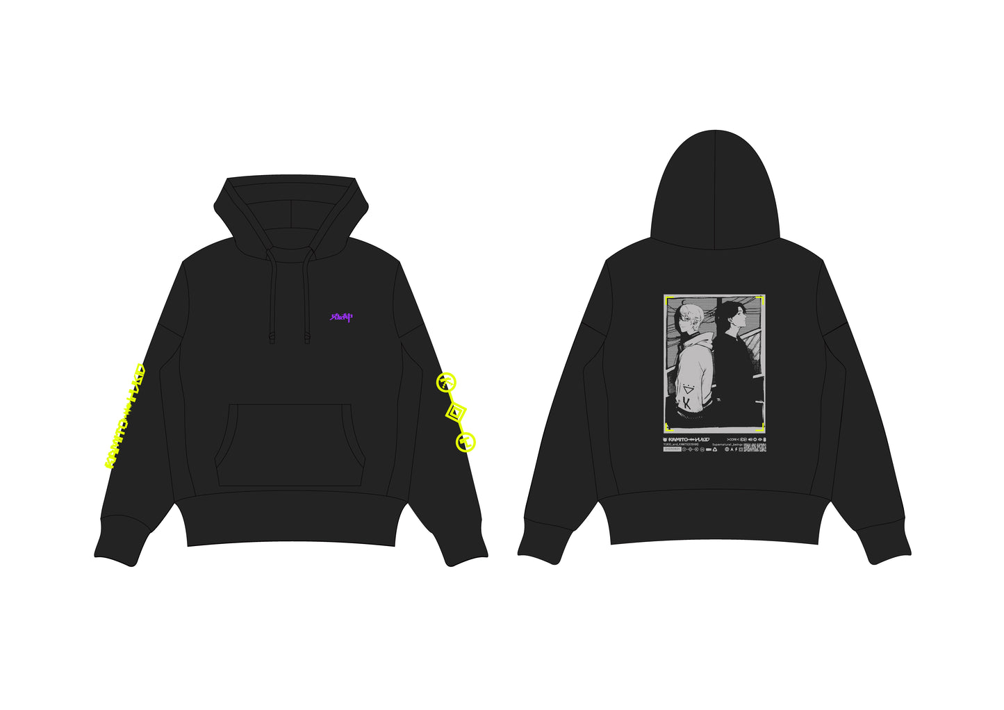 Kamito × YUKIO × Cattleyatokyo™ "鬼神" HOODIE / BLACK