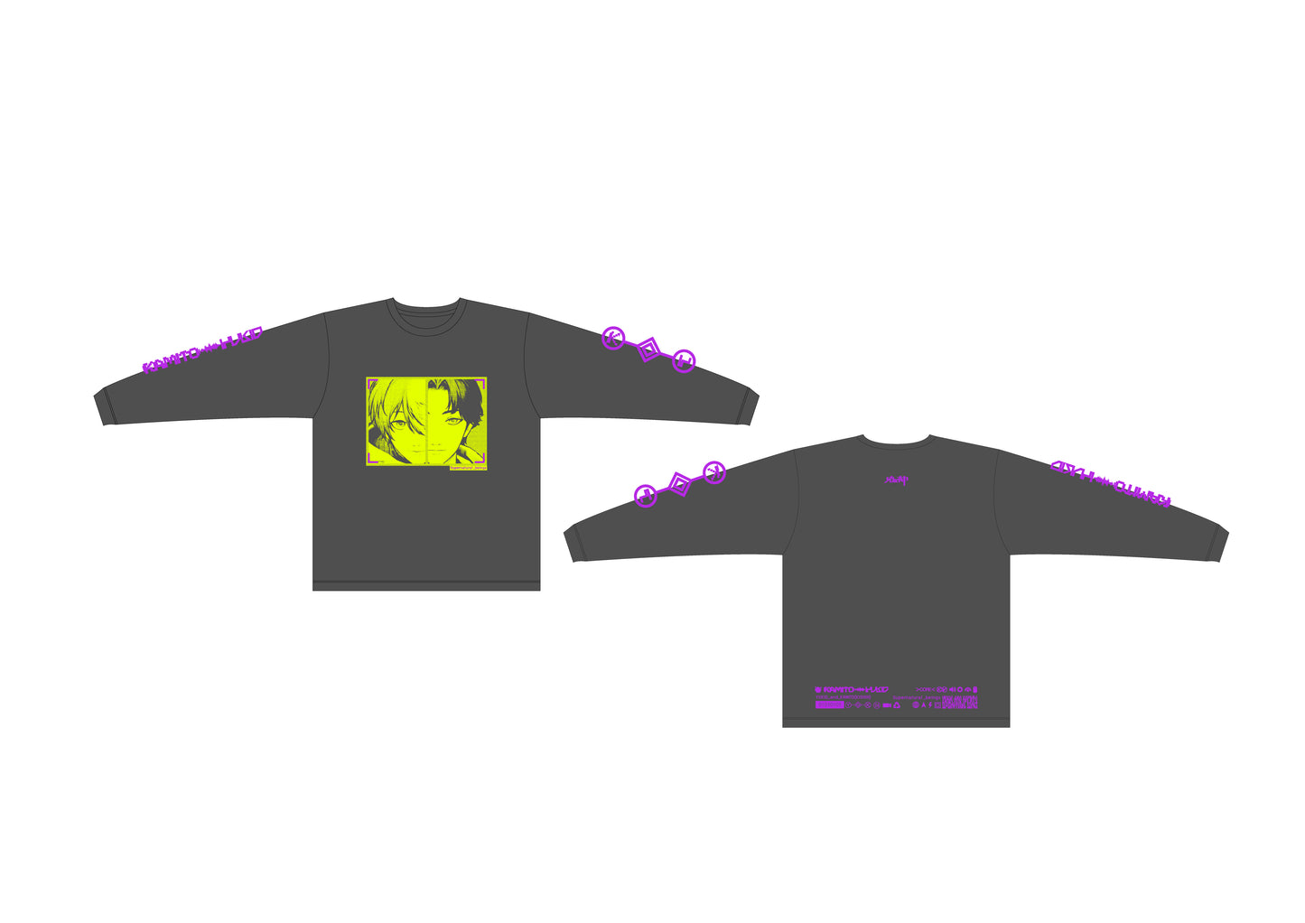 Kamito × YUKIO × Cattleyatokyo™ "鬼神" L/S TEE / DARK GRAY