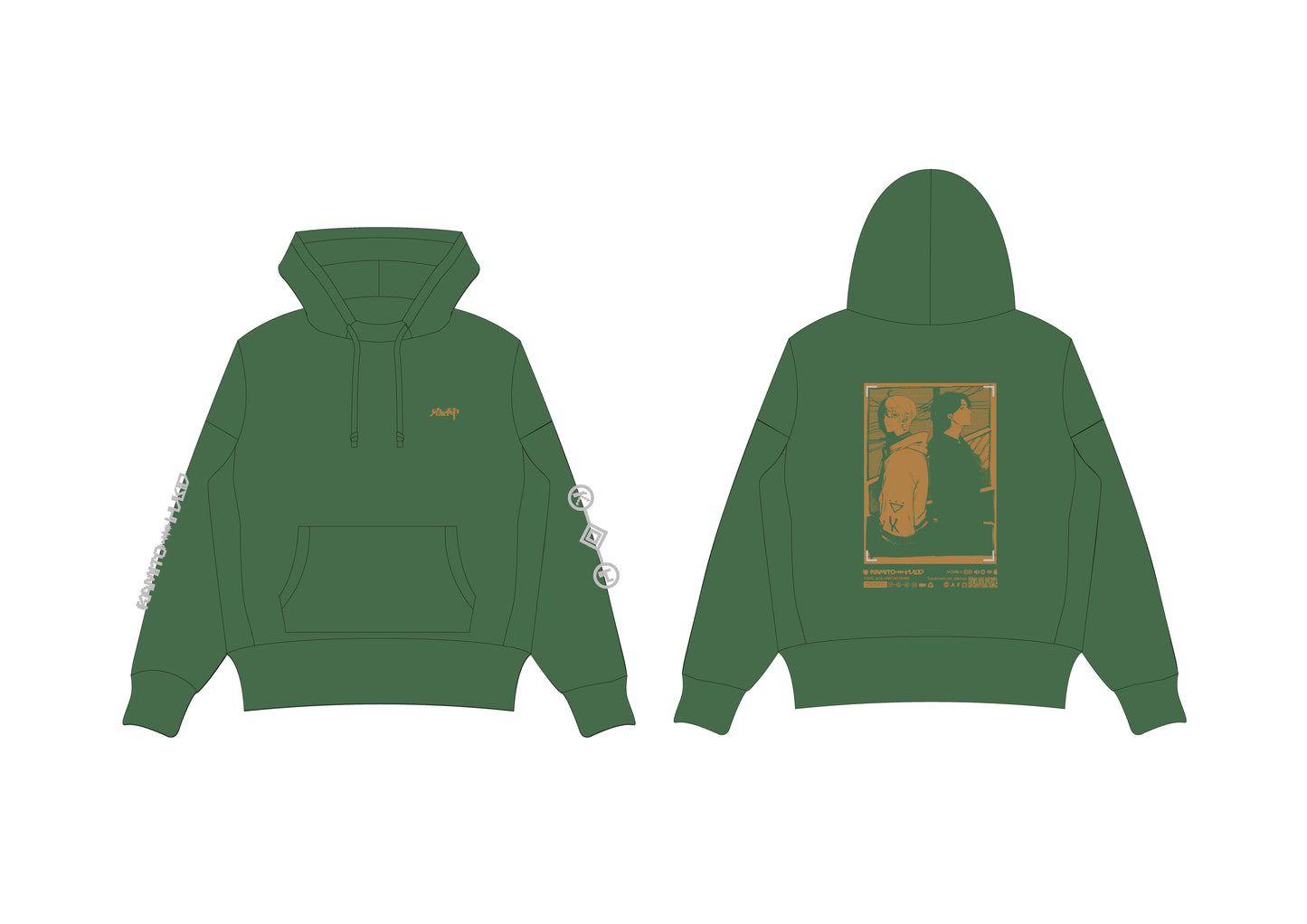 Kamito × YUKIO × Cattleyatokyo™ "鬼神" HOODIE / GREEN