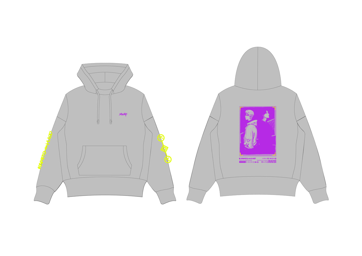 Kamito × YUKIO × Cattleyatokyo™ "鬼神" HOODIE / GRAY